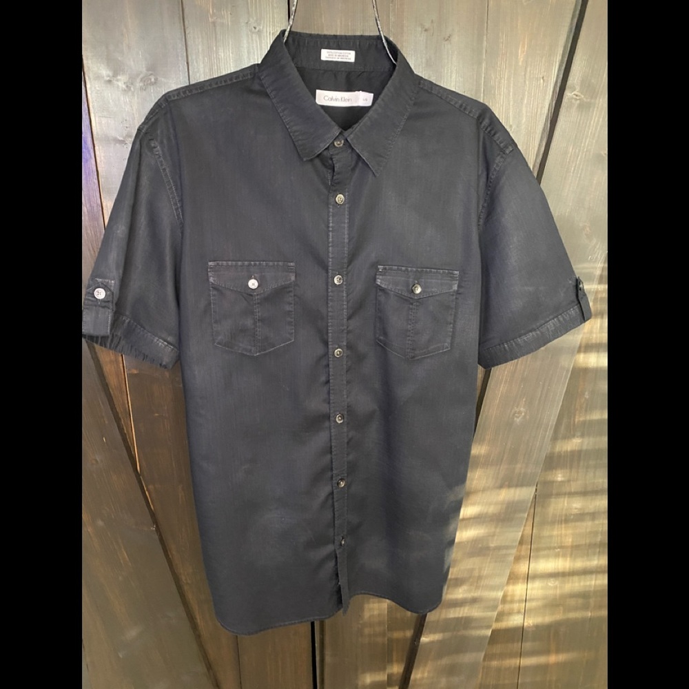 Calvin Klein, Black Slim Fit, size L, 16.5, 34/35